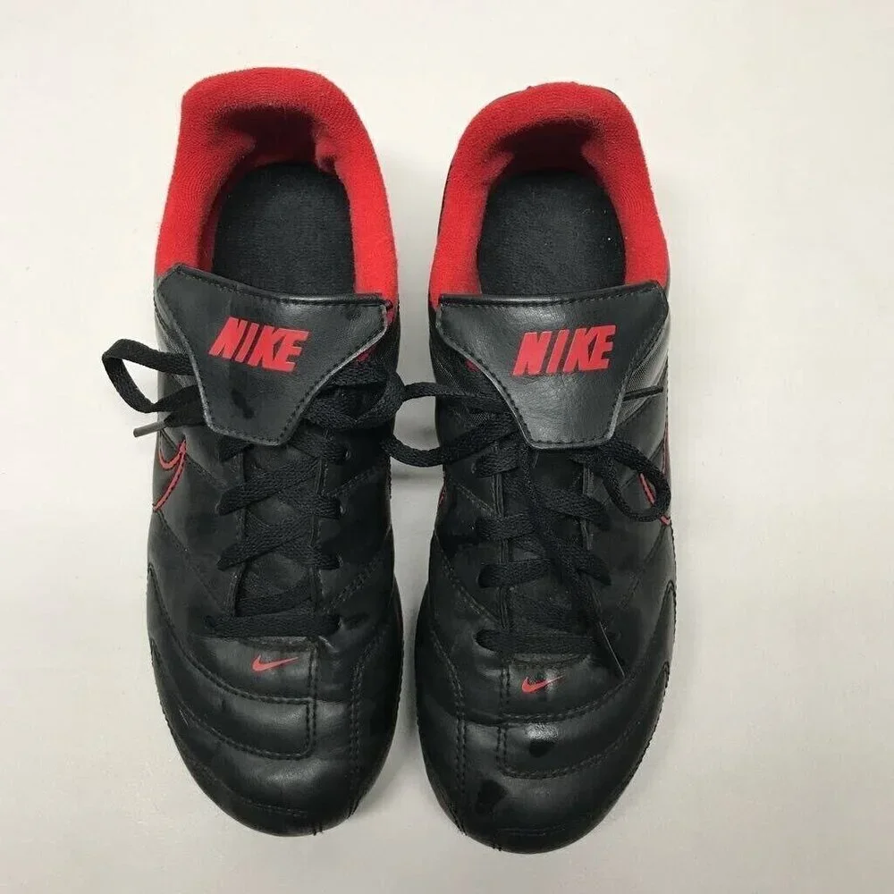 Nike JR Park II FG-R Football Cleats Boys 4Y Black Lace Up Low Top 359622-061
